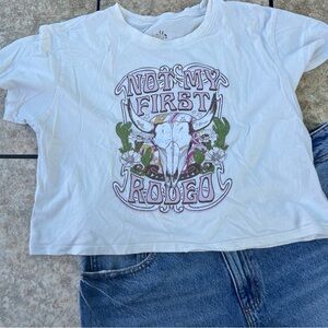 Not My First Rodeo Cropped Graphic Tshirt • Size L